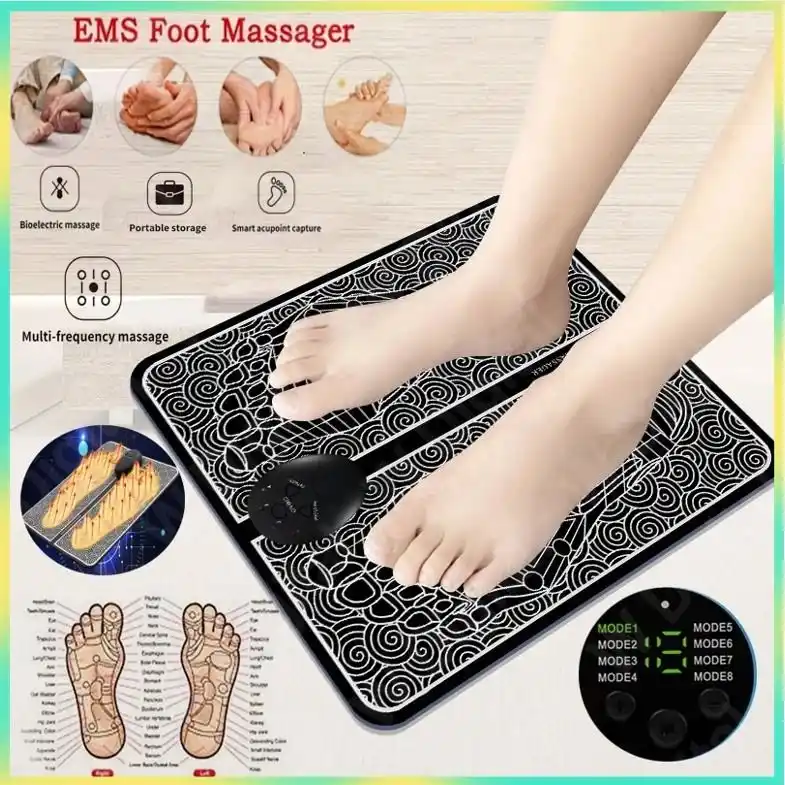 EMS Foot Massage Mat USB Rechargeable Blood Circulation Muscle Stimulator Pad