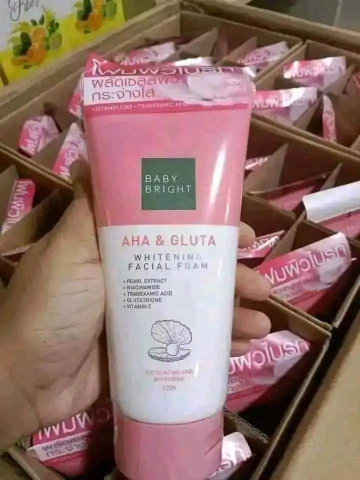 Baby bright Aha & gluta whitening facial foam