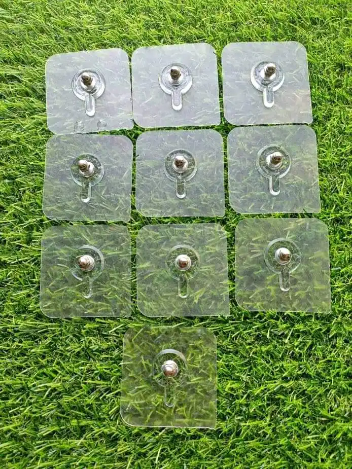 Transparent wall hooks(10 pcs) packet