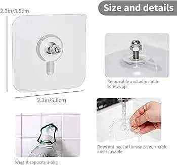 Transparent wall hooks(10 pcs) packet