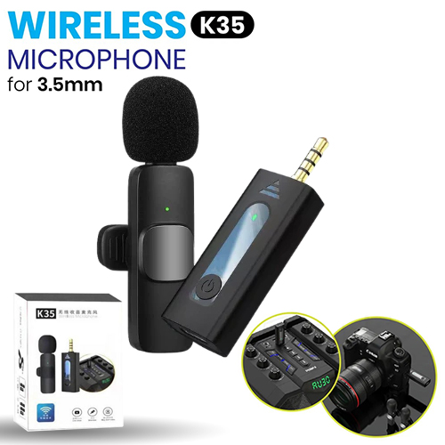 K35 single wireless microphone 100% authentic for smartphone, DSLR Camera,And Speakers