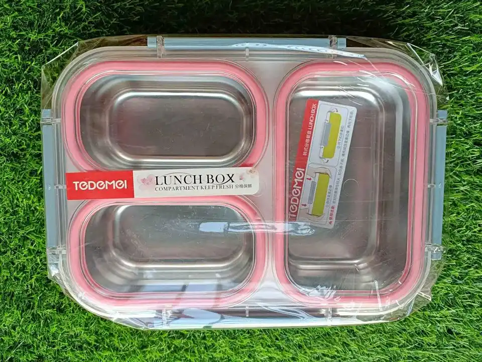 Tedemei Stainless Steel Lunch Box with 3 Compartments (1.2 L)