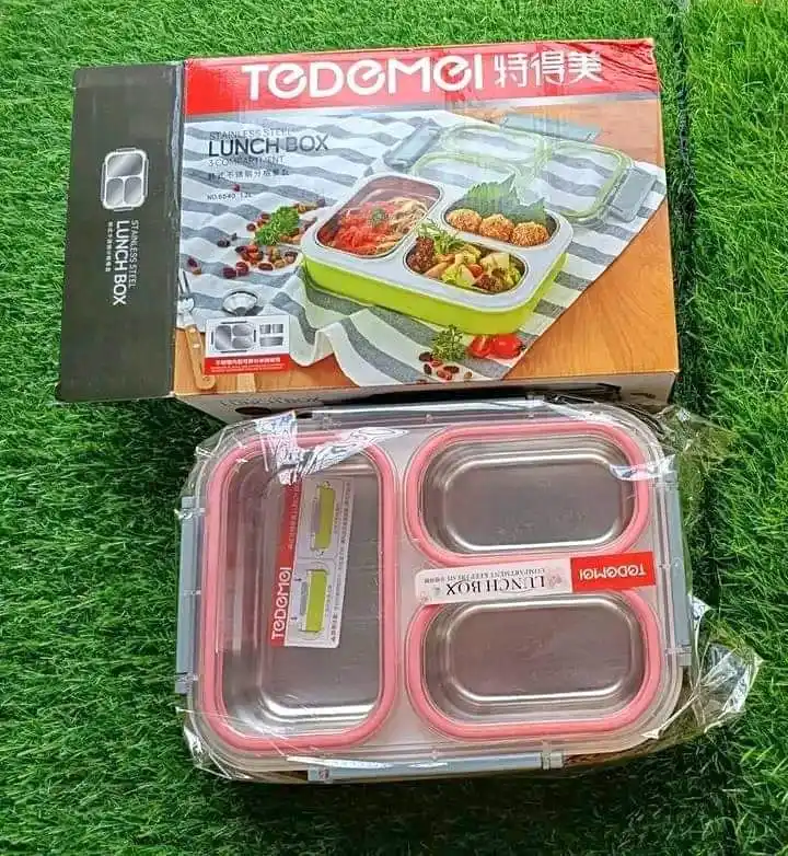 Tedemei Stainless Steel Lunch Box with 3 Compartments (1.2 L)